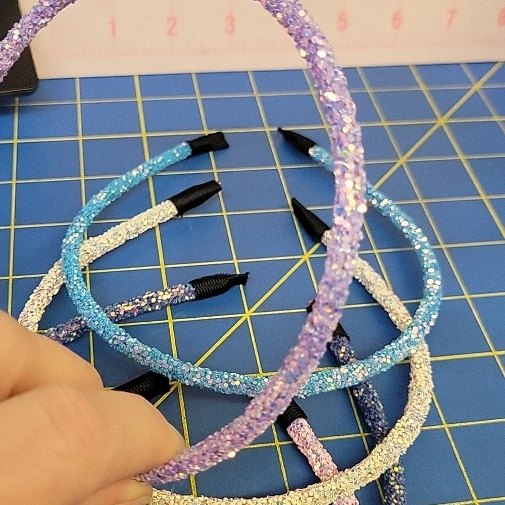 Glittery Thin Headband Set of 5 - Multicolor #8